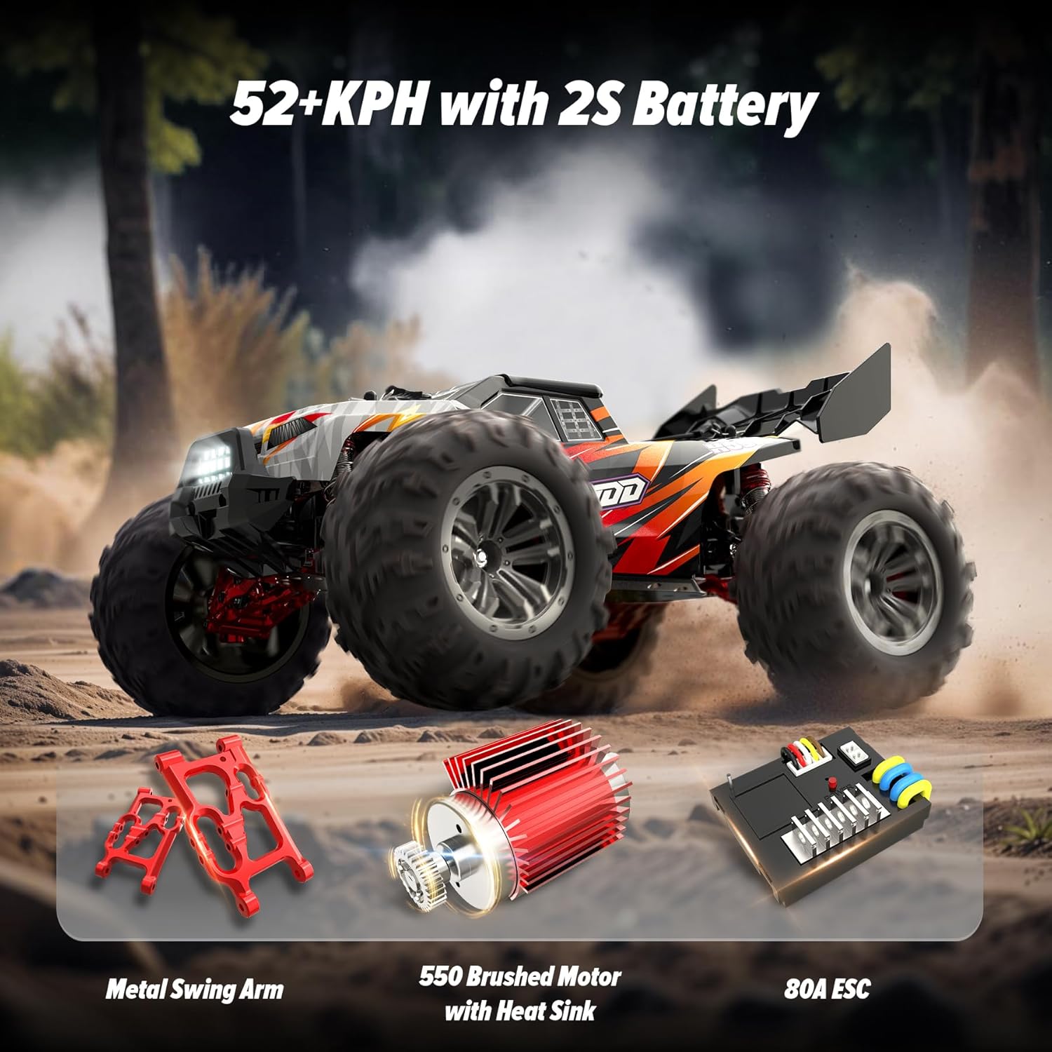 RC Car 1:10 Scale 48+ KMH Remote Control Truck a7