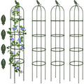 4 Pack 6 ft Garden Obelisk Trellis for Climbing Plants Outdoor Rustproof Rose Trellis for Pots Tall Tower Plant Trellis Metal Garden Trellis for Outdoor Indoor Vines Flower Plants Support (White)