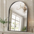 22" x 30" Arched Mirror for Bathroom, Arched Wall Mirror Black, Vanity Mirror Black Metal Frame, Arch Mirrors for Living Room Bedroom Entryway Mantel Decor