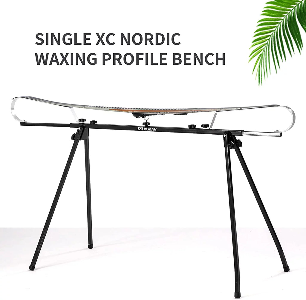 XCMAN Cross Country Nordic Ski Waxing Bench with Foldable Legs, Adjustable Length A86348