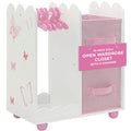 Emily Rose 18 inch Doll Clothes Storage Closet Open Wardrobe 18" Doll Furniture - Butterfly | Includes 5 Doll Clothes Hangers | Perfect for Storage of 18" Doll Clothes or Small Pet Clothes