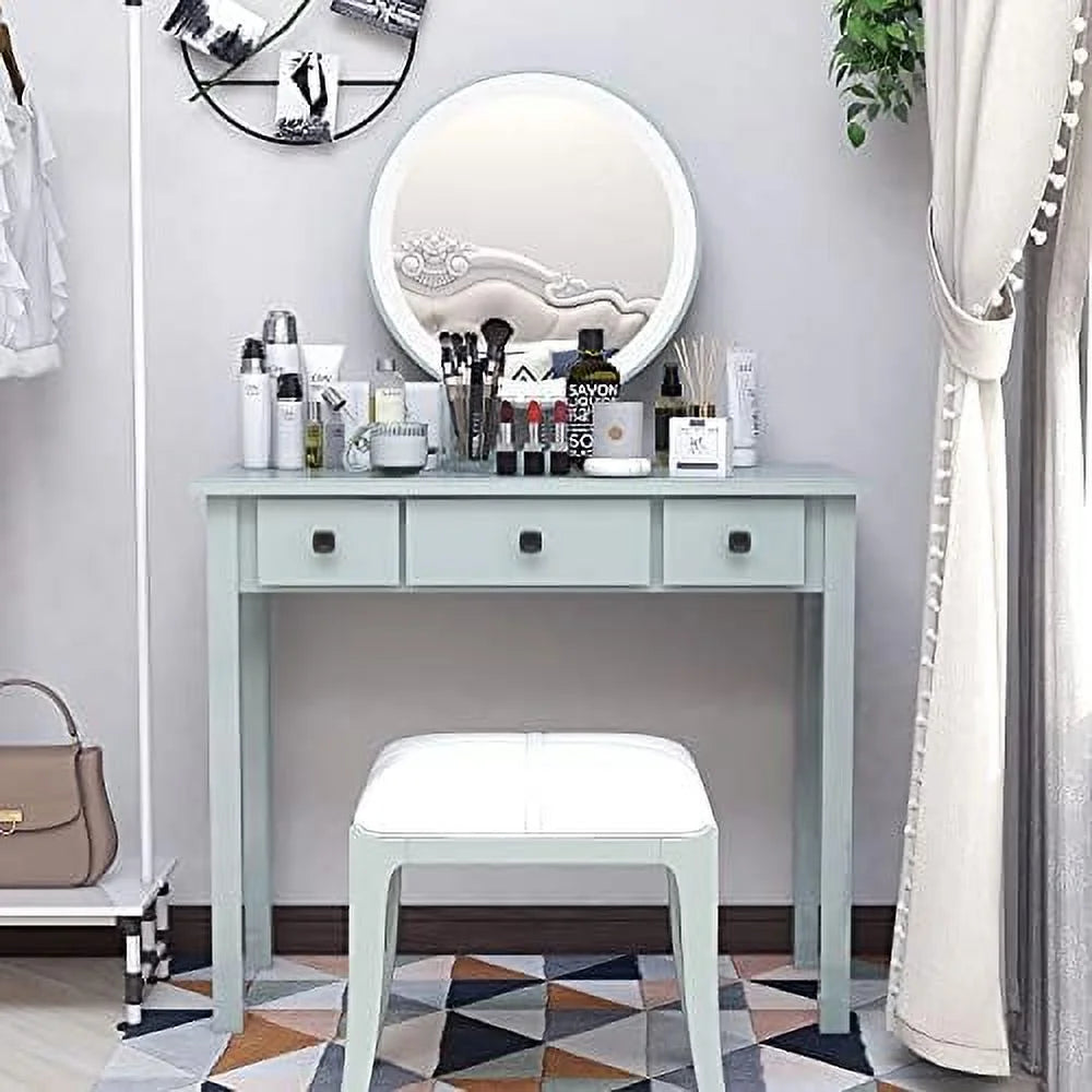 HJZBNONE Small Writing Desk with Drawers for Home Office Study A25021
