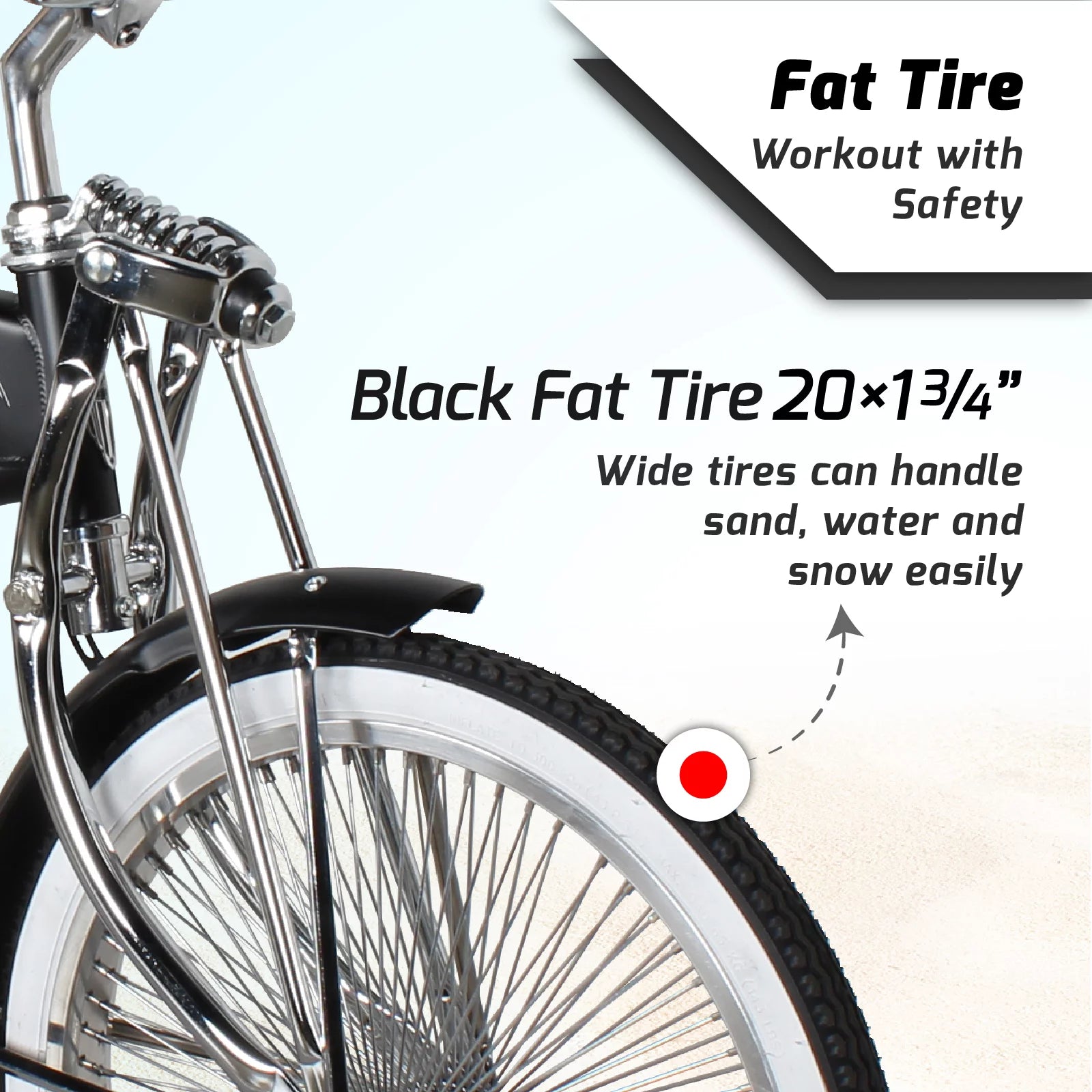 Beach Cruiser Bike 20 Inch Fat Tire Retro a7