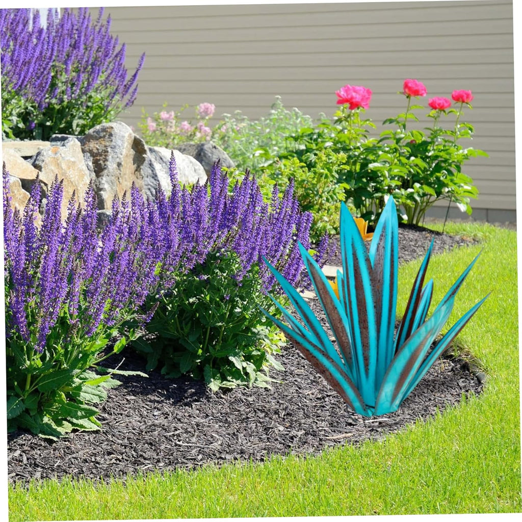 Metal Agave Plant Garden Sculpture Decor 10.6in q7