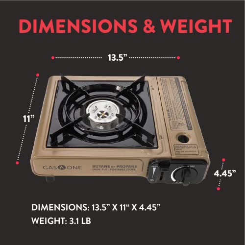 Propane or Butane Dual Fuel Portable Camping Stove with Carrying Case k7m