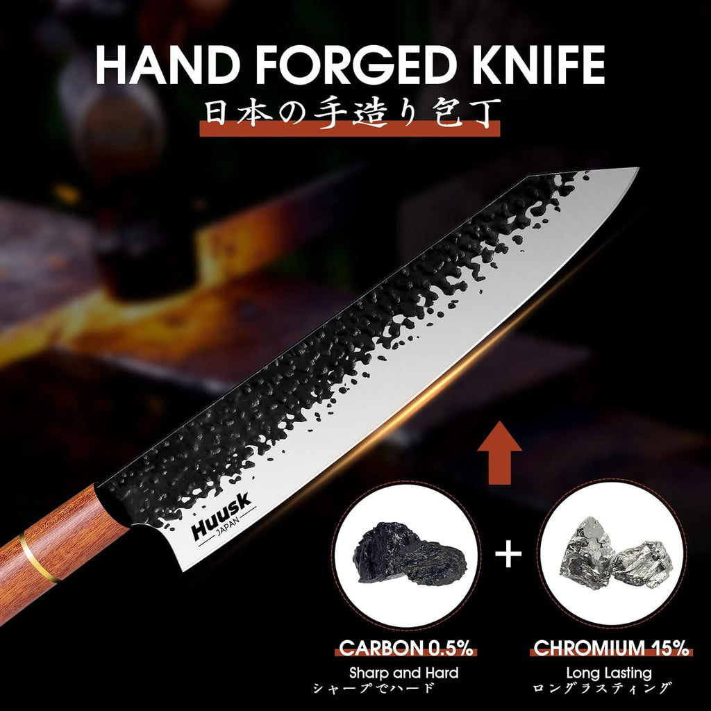 Huusk Kiritsuke Chef Knife 9 Inch Japanese Kitchen Knife with Rosewood Handle S860531