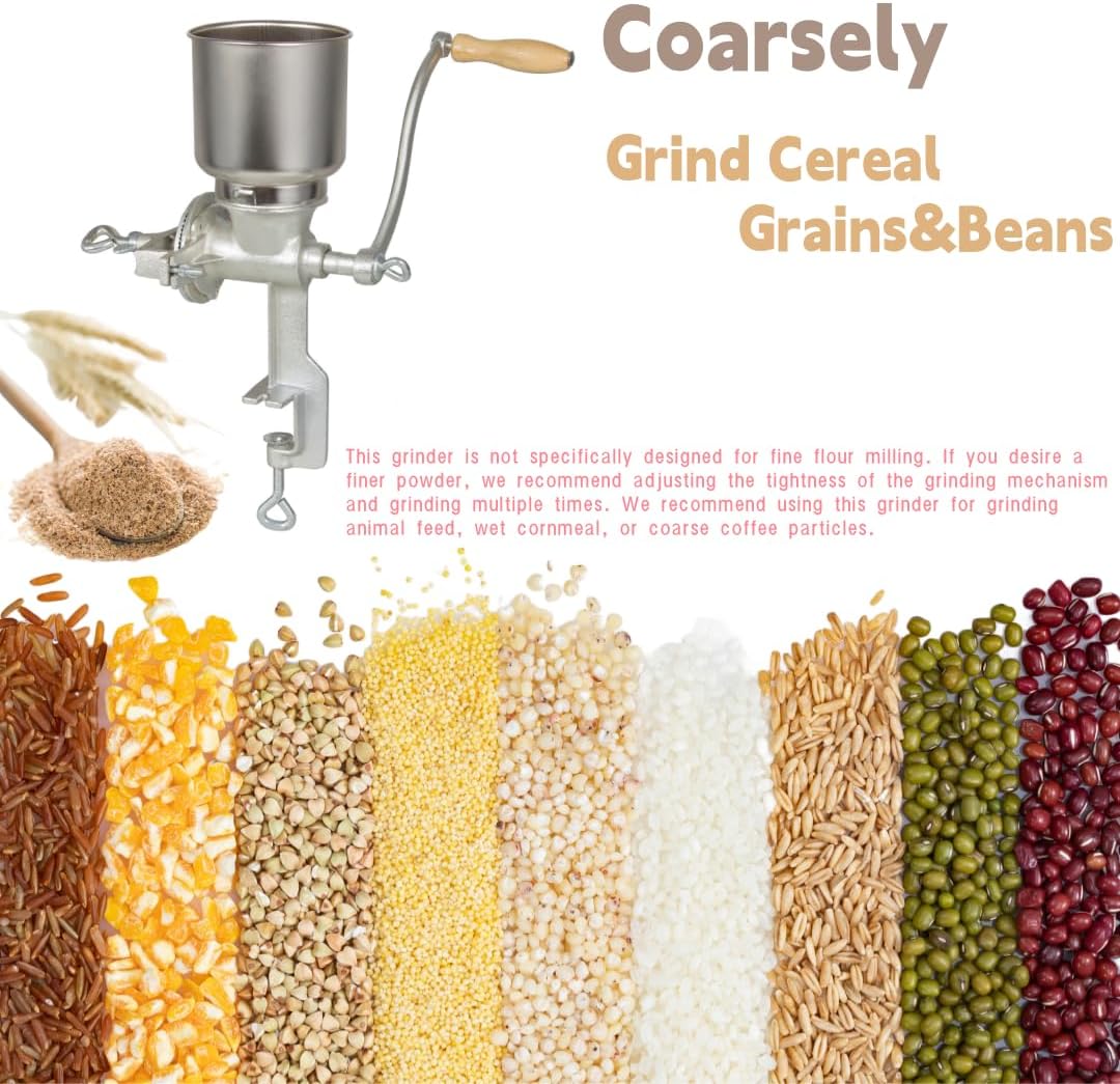 High Hopper Cast Iron Manual Grain Mill for Wheat Corn Coffee V573
