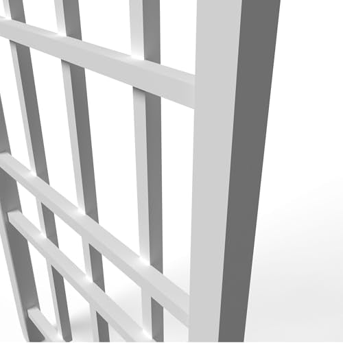 PVC Vinyl Garden Trellis with Ground Anchors White a7
