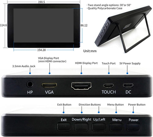 7-inch Capacitive Touch Monitor Tempered Glass q8