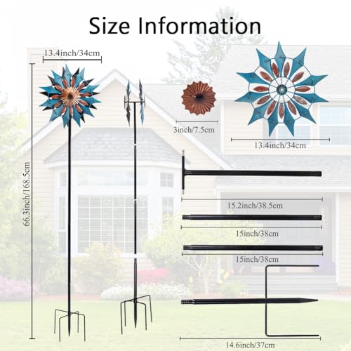 Metal Wind Spinner for Yard Garden Decor k7m