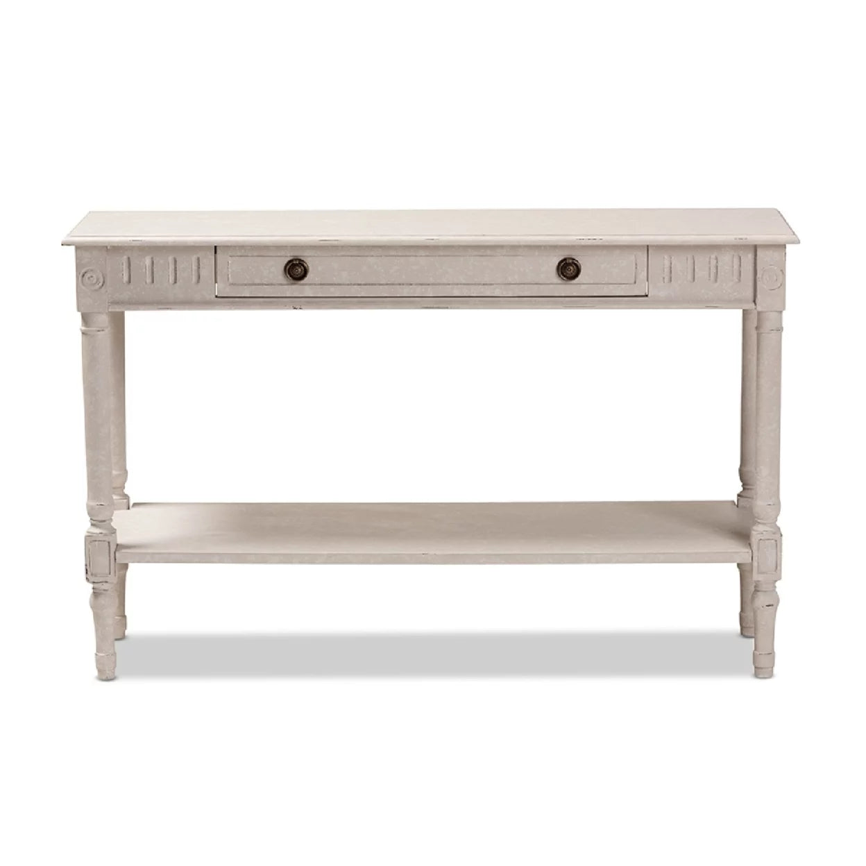 Baxton Studio Ariella Whitewashed 1-Drawer Console Table C7580