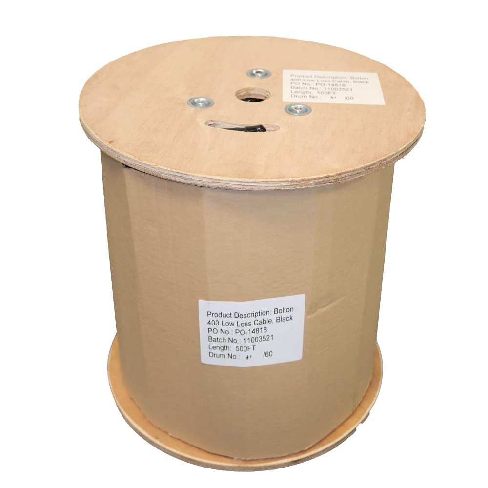 50-ohm Black Coax Cable Low Loss 500 Ft k7