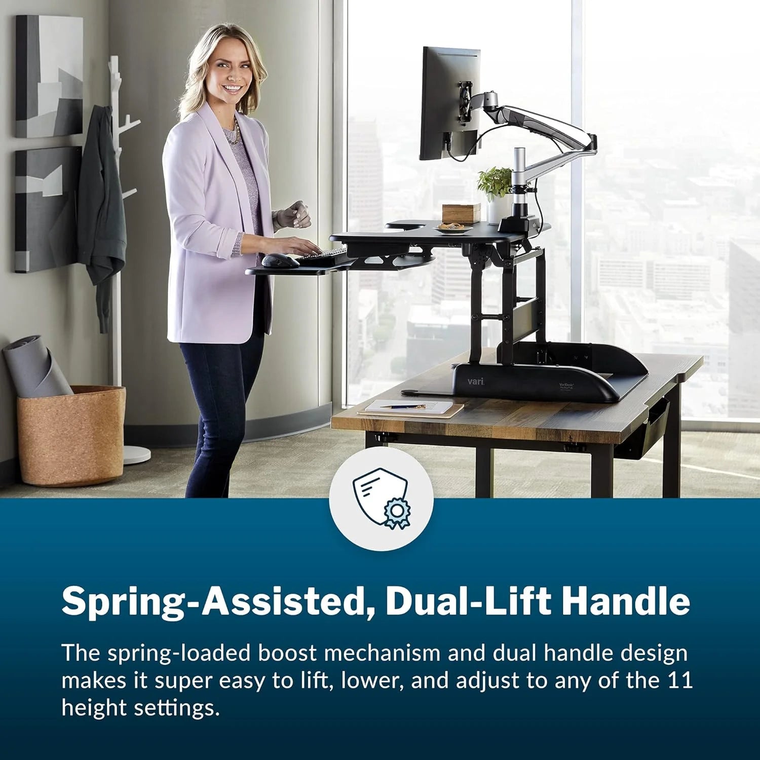 Vari 30" VariDesk ProPlus Two-Tier Standing Desk Converter, Black Q534015