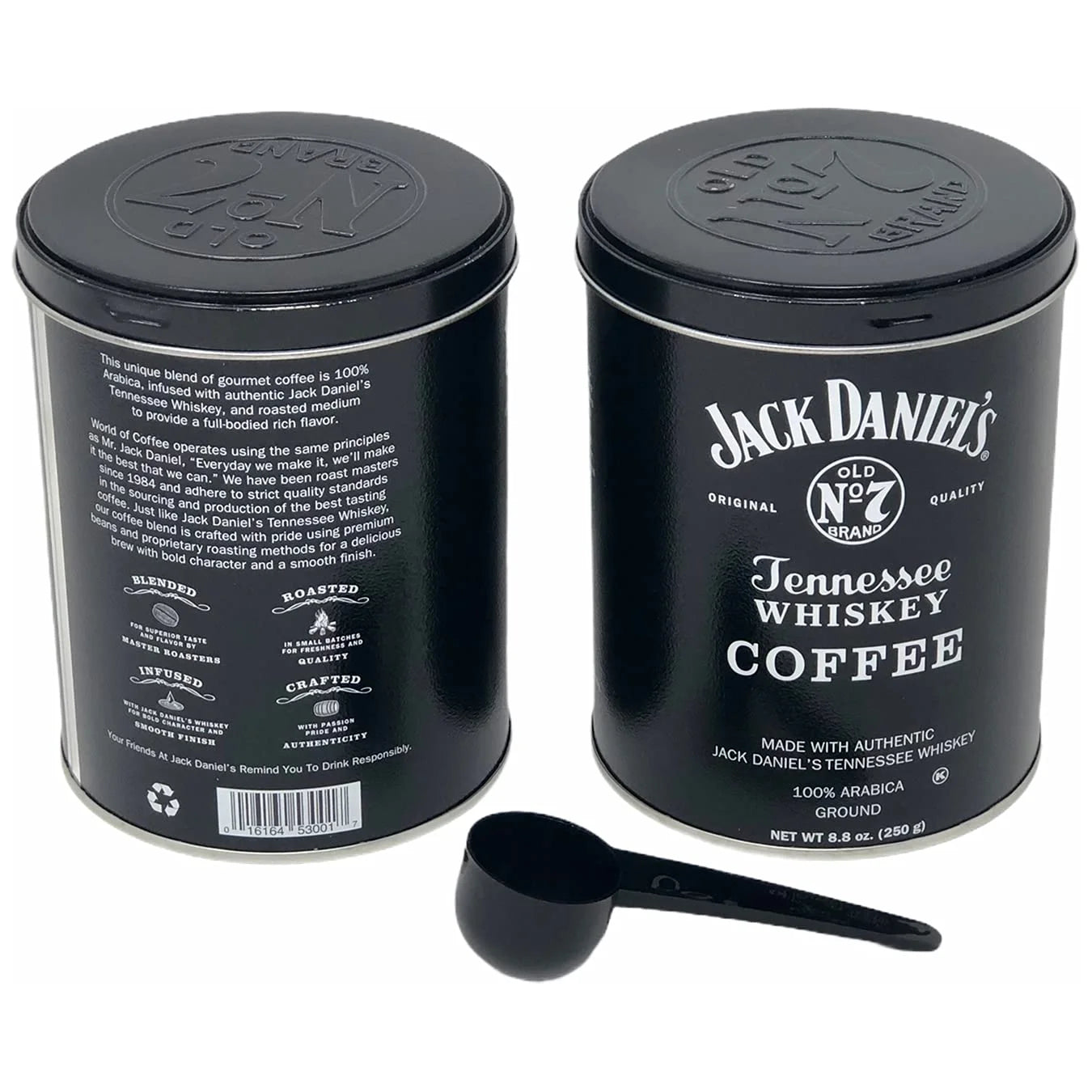Jack Daniels Coffee Medium Roast Ground, 100% Arabica, 2-Pack with Spoon L9875
