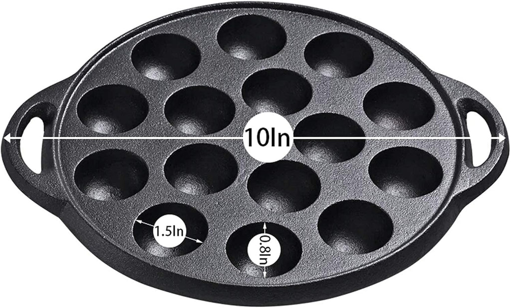 WUWEOT Non-Stick Aebleskiver Pan, Pre-Seasoned Cast Iron A549247