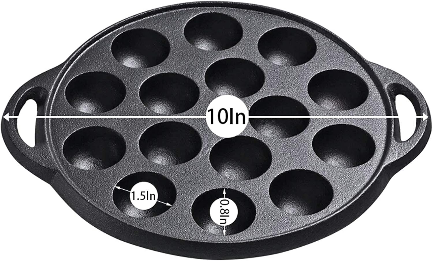 WUWEOT Non-Stick Aebleskiver Pan, Pre-Seasoned Cast Iron A549247