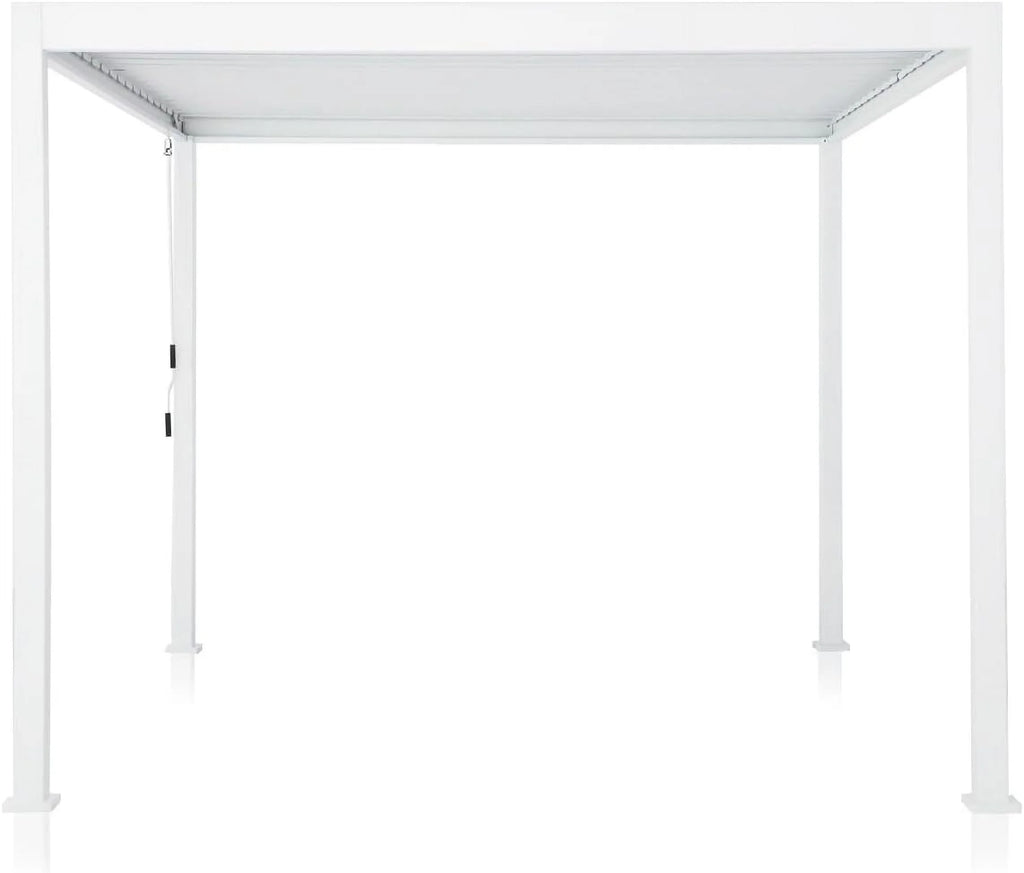 MIRADOR 111S Louvered Pergola 10' x 10' Aluminum Gazebo with Adjustable Roof, White O7051
