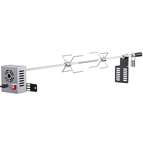 VEVOR Universal Grill Rotisserie Kit, Electric BBQ Motor, Stainless Steel, 32"/39" Spit Rod N3215
