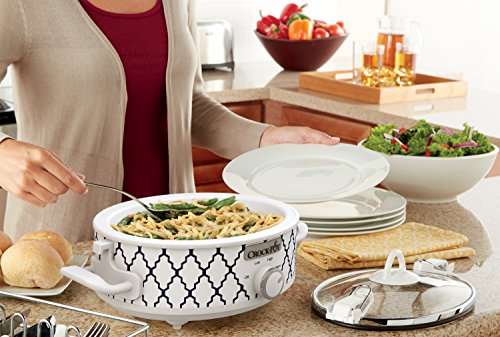 Crock-Pot 2.5 Quart Casserole Slow Cooker, White/Blue X1113