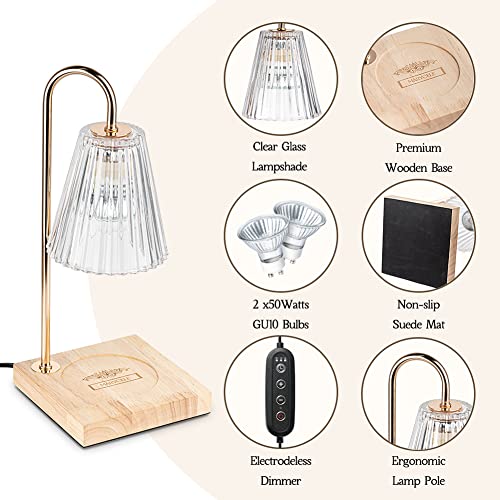 Candle Warmer Lamp with 2 Bulbs, Dimmable Wax Melt Warmer for Home Decor k7m
