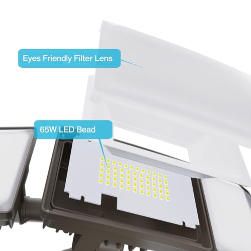 Olafus 65W Motion Sensor Outdoor LED Security Light, 2 Pack, 6000LM, Black N8841