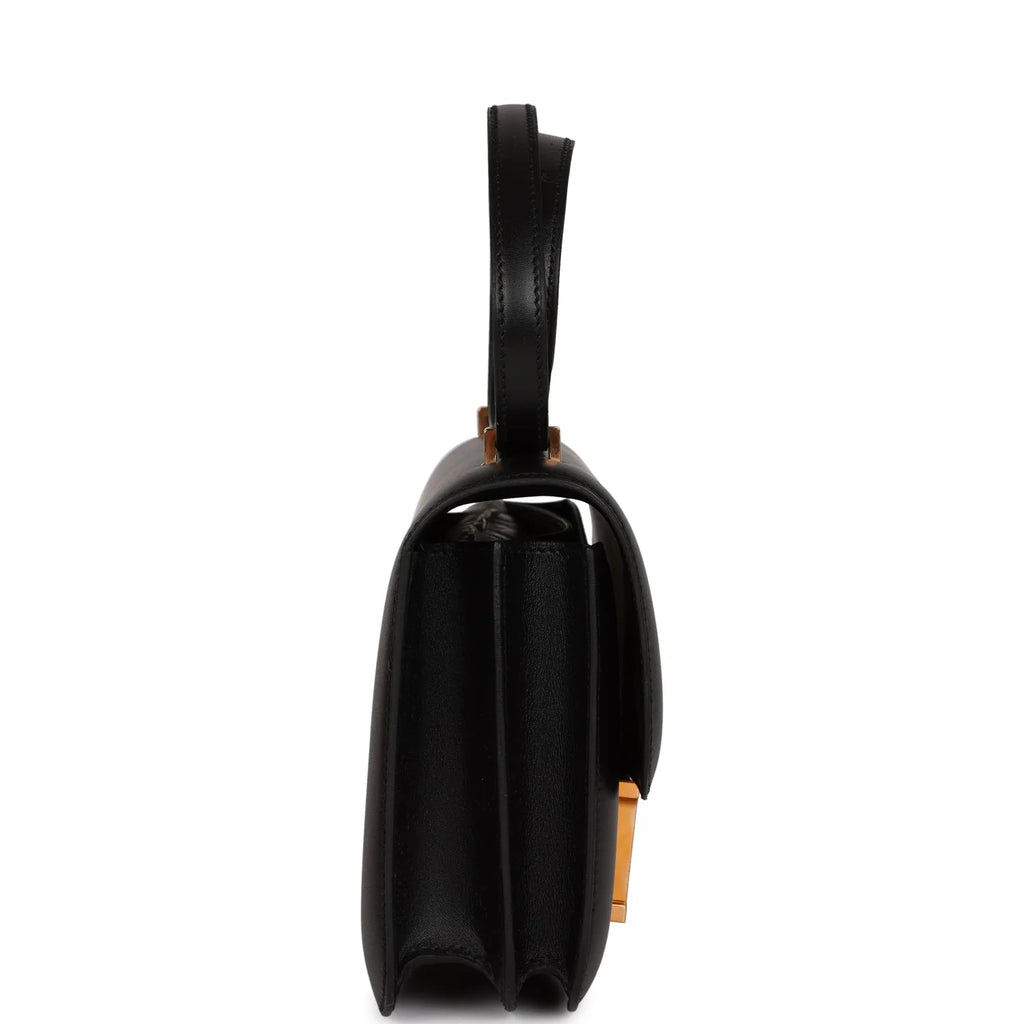 Black Leather Crossbody Bag Gold Hardware k7