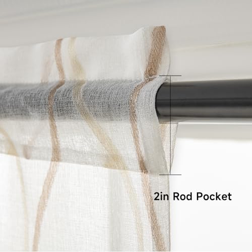 Sheer Voile Curtain Valance for Living Room Bedroom Window, White, 52x18 Inch, 1 Panel X1240