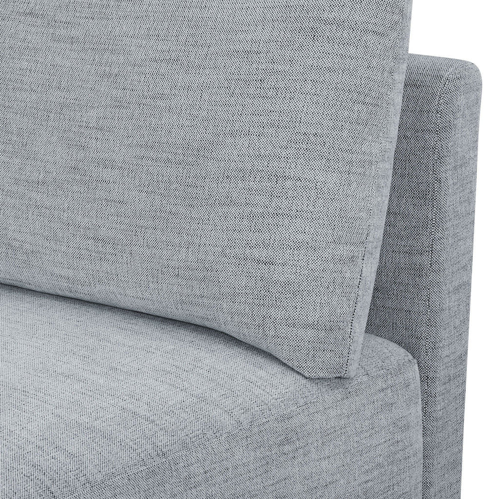 Modular Sectional Sofa with Ottoman Gray Fabric k7p