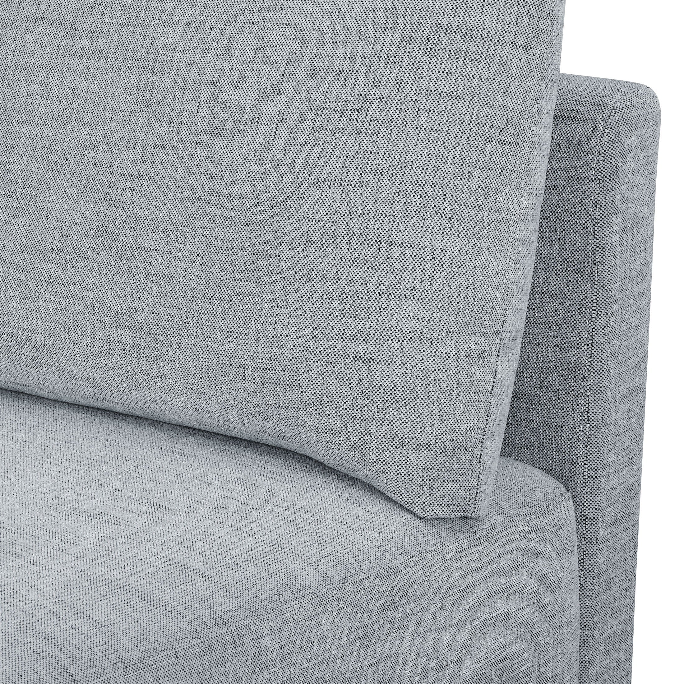 Modular Sectional Sofa with Ottoman Gray Fabric k7p