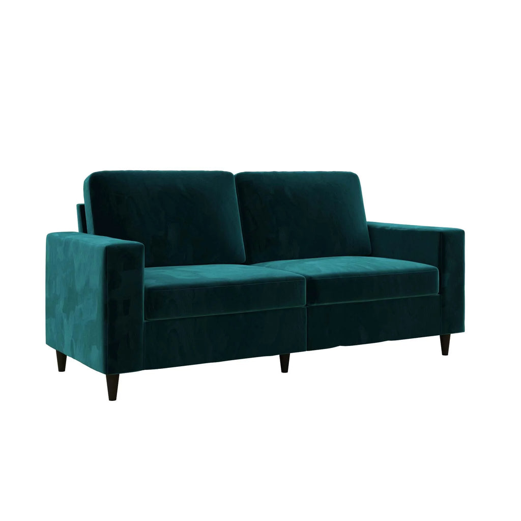 DHP Cooper 3 Seater Sofa, Green Velvet Y5477