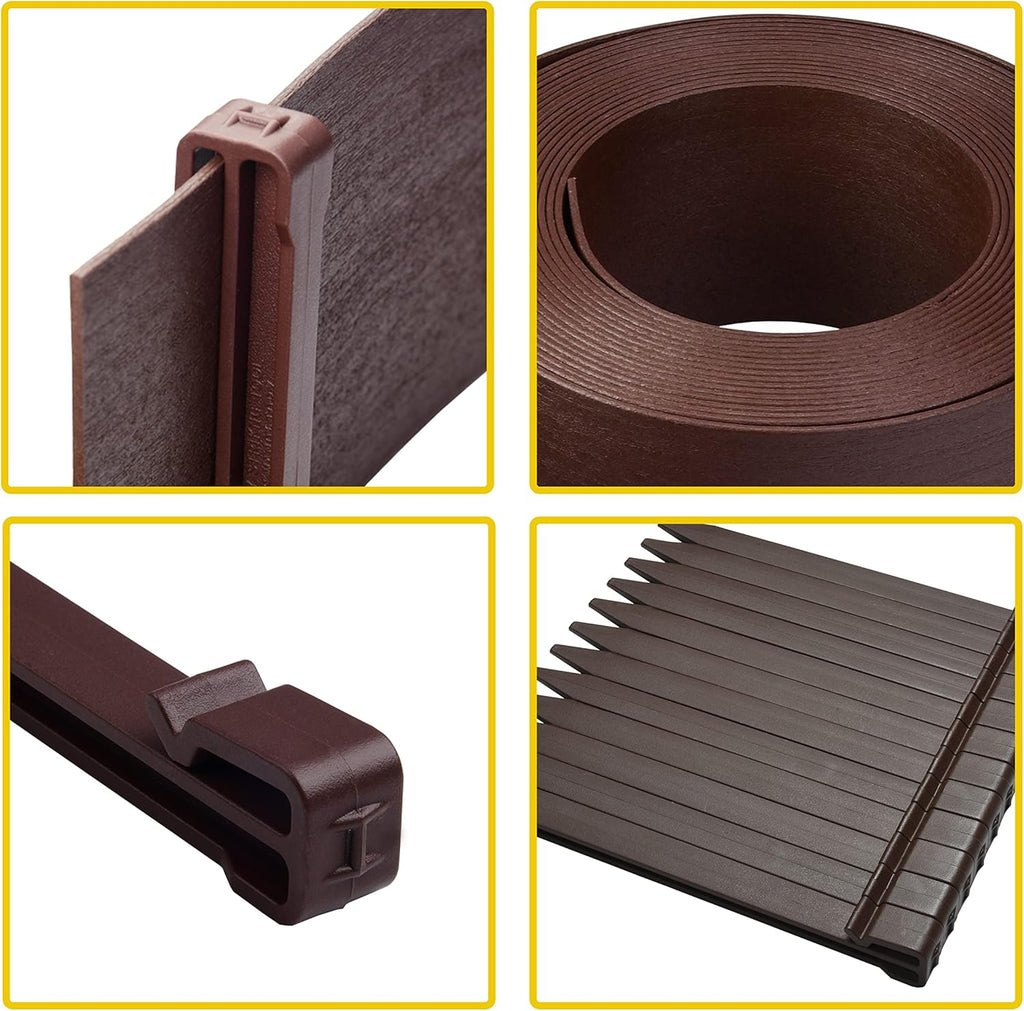 Landscape Edging Coil 40ft 5in with Stakes Brown k7