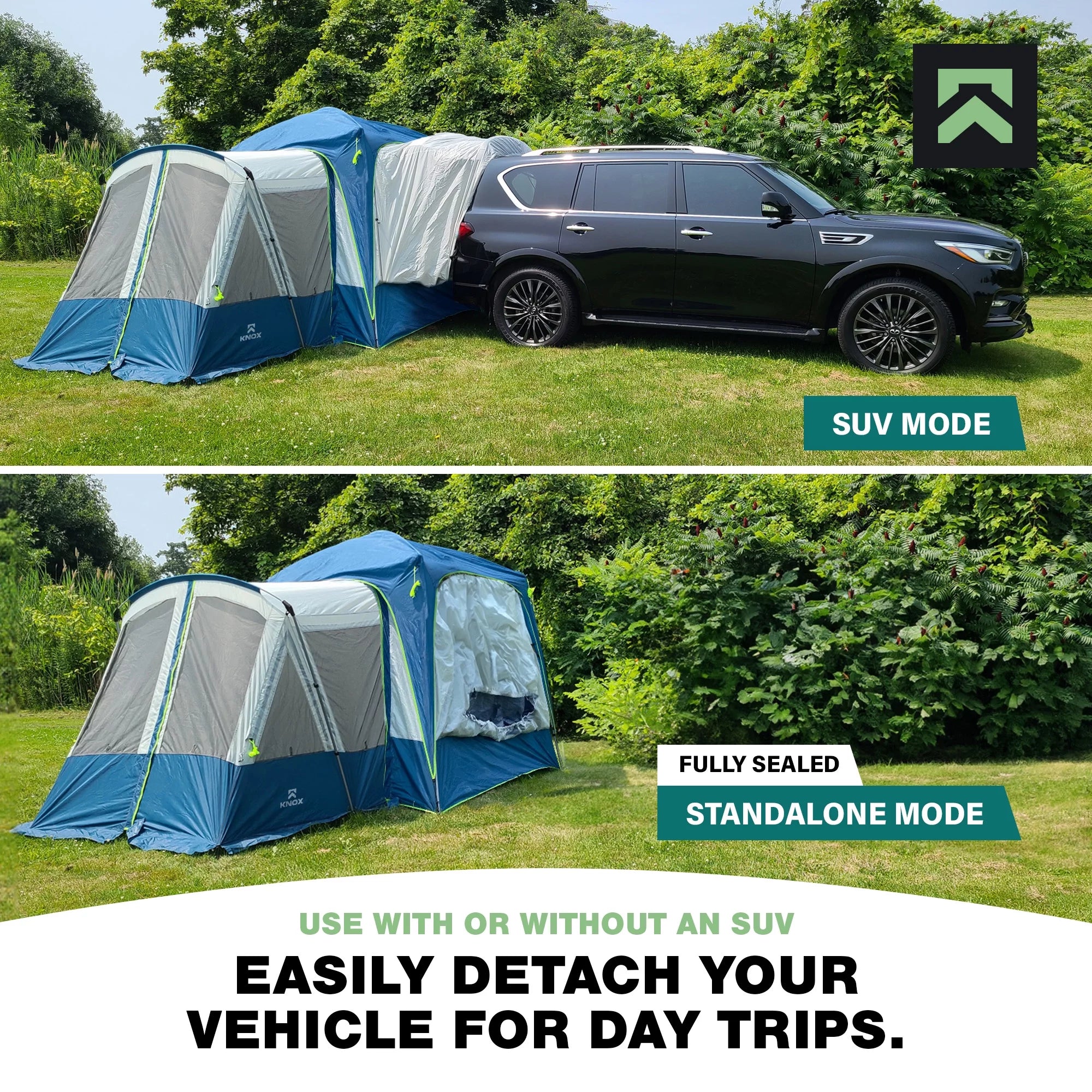 10-Person SUV Camping Tent with 2 Screen Rooms Rainfly k7m