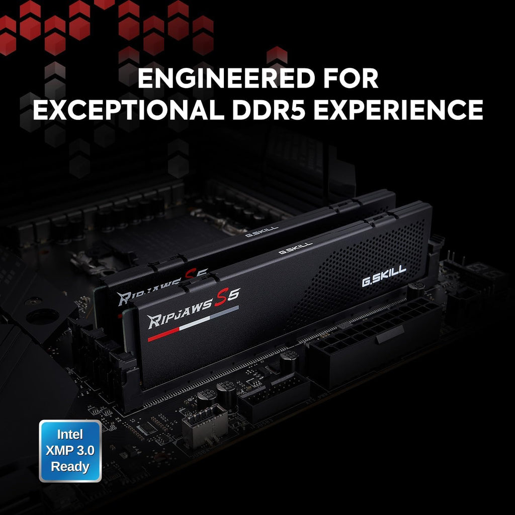 G.SKILL Ripjaws S5 DDR5 RAM 64GB (2x32GB) 6000MT/s CL36 Desktop Memory UDIMM Matte Black V4805