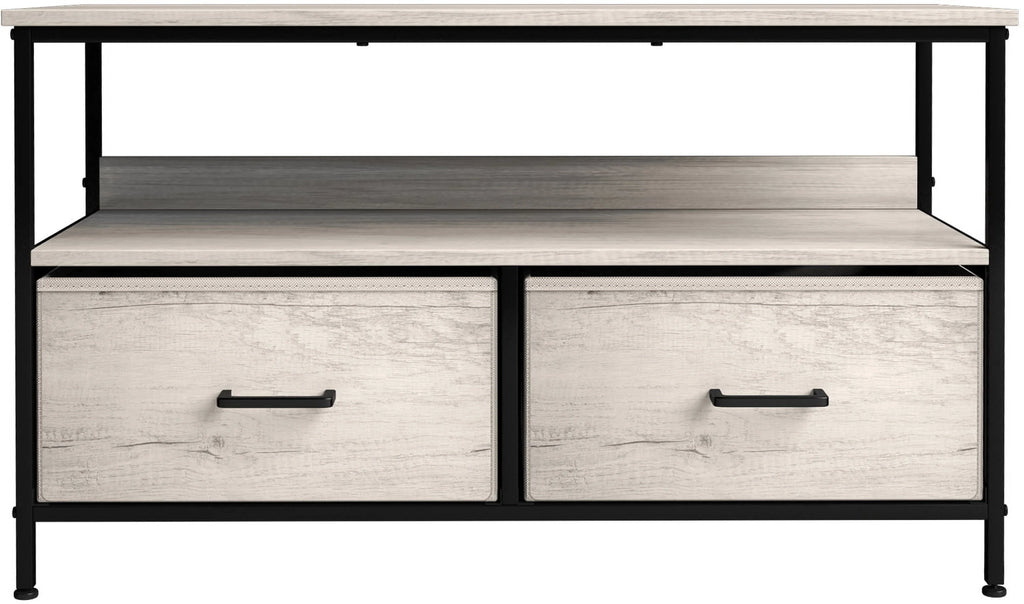 Sorbus TV Stand Dresser with 2 Drawers - Television Riser Chest with Storage (Rustic Beige) C3365