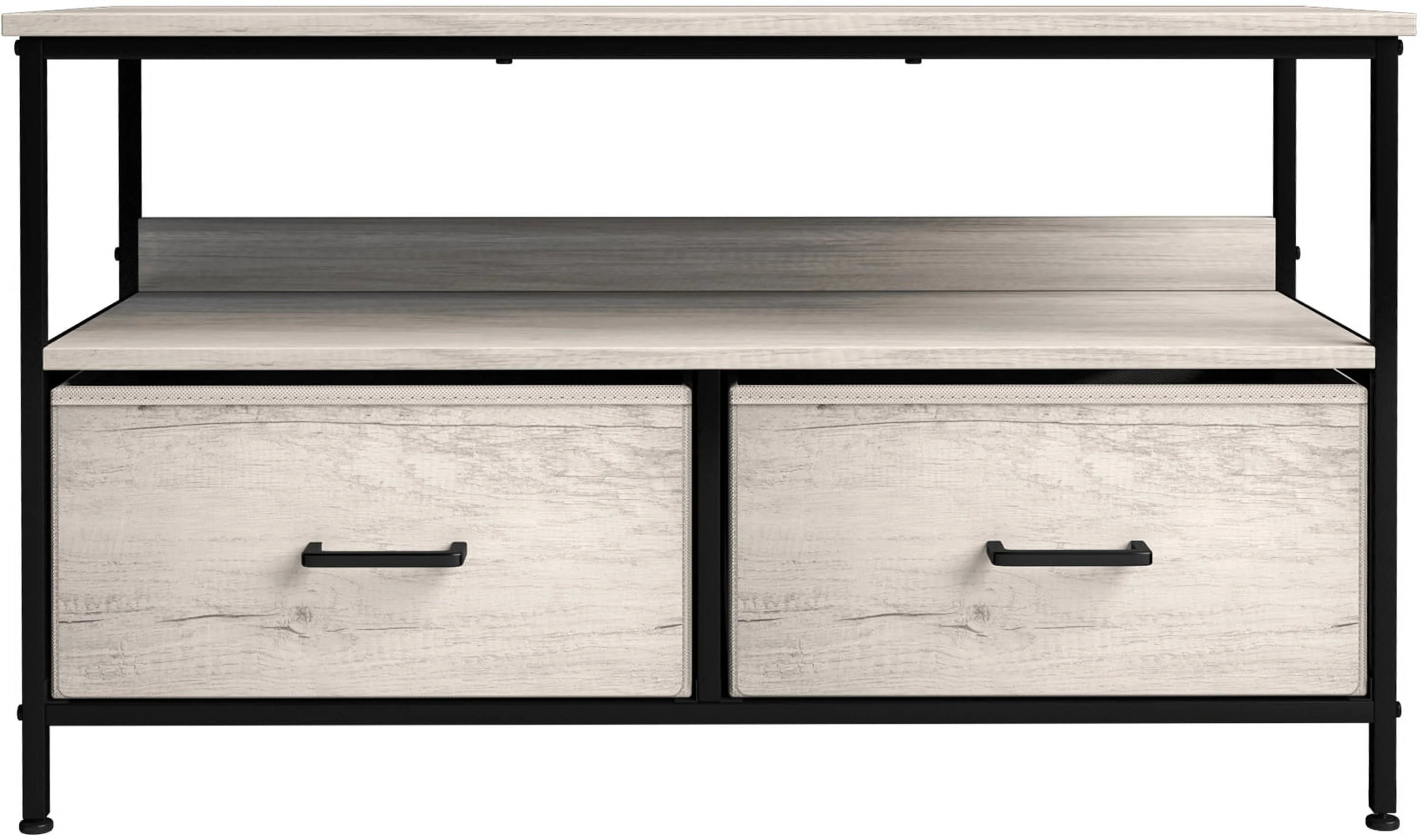 Sorbus TV Stand Dresser with 2 Drawers - Television Riser Chest with Storage (Rustic Beige) C3365
