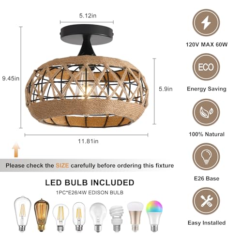 13" Flush Mount Capiz Shell Chandelier Gold Ceiling Light for Bedroom Hallway U256