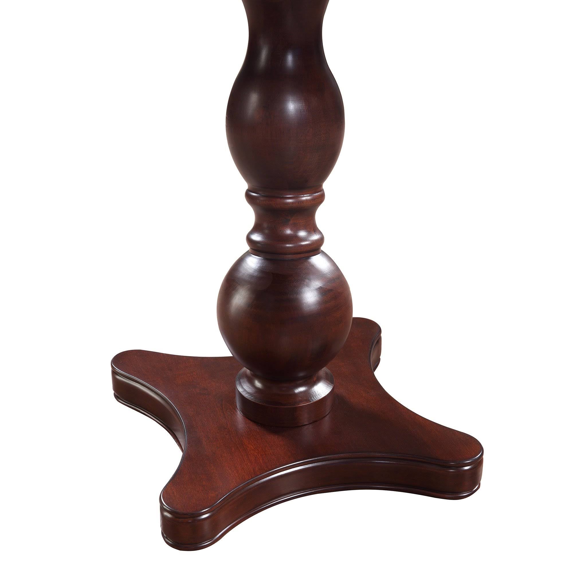 Chess Checkers Backgammon Pedestal Game Table Set Mahogany k7