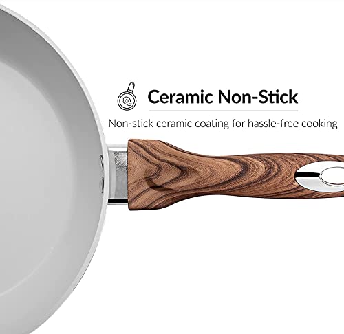 Phantom Chef 11" Deep Frypan 5 Qt Wok, Non-Stick Ceramic Coating, Navy X2103