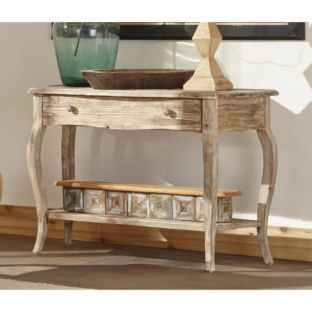 Alaterre Rustic Reclaimed Media Console Table, Driftwood M12964