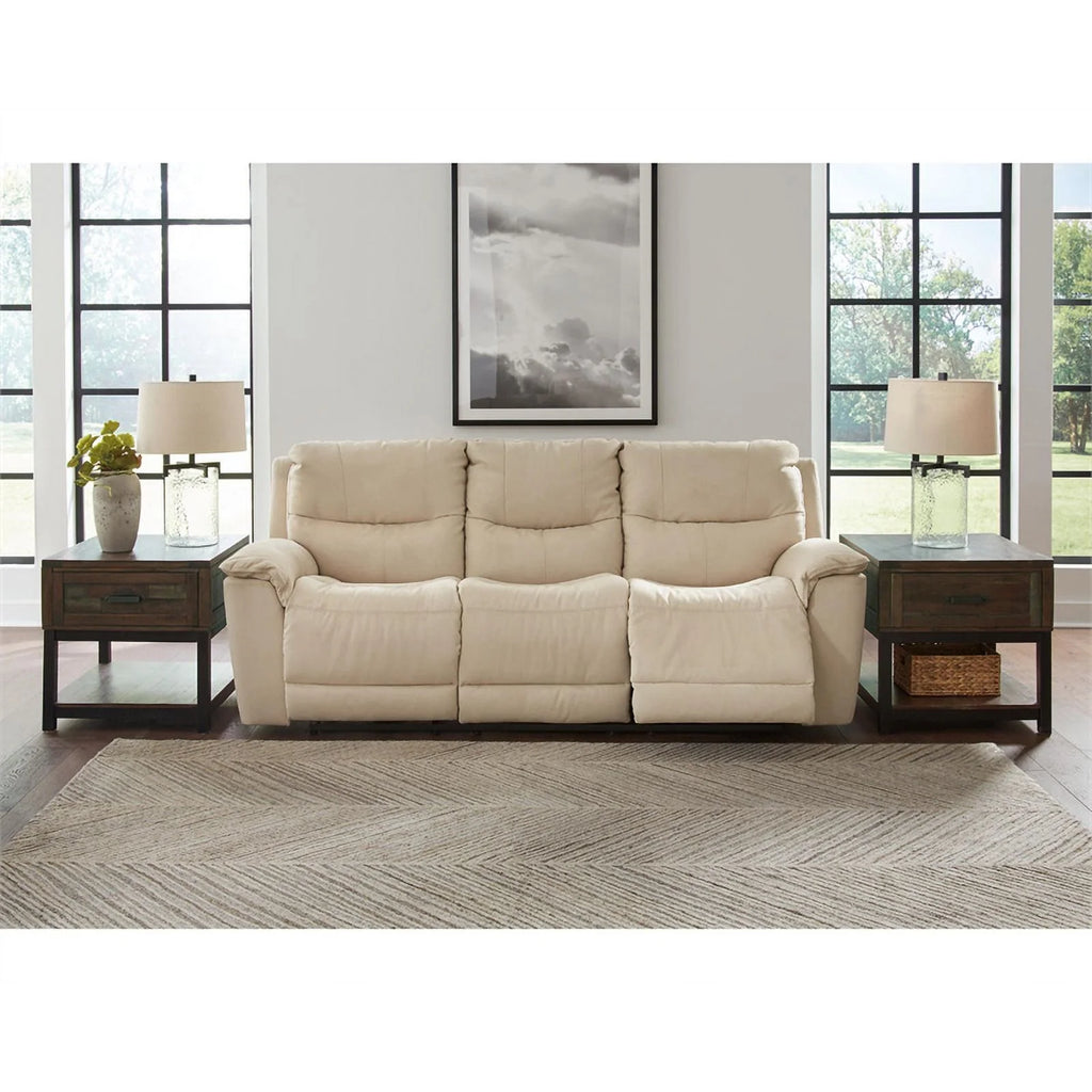 Ashley Furniture Gaucho Faux Leather Power Reclining Sofa Latte C221