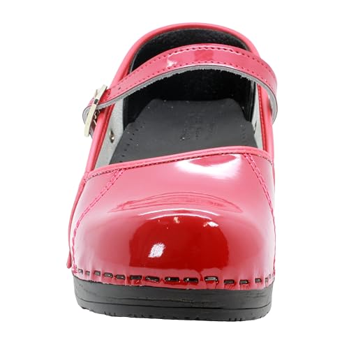 Women's Leather Mary Jane Clogs a7