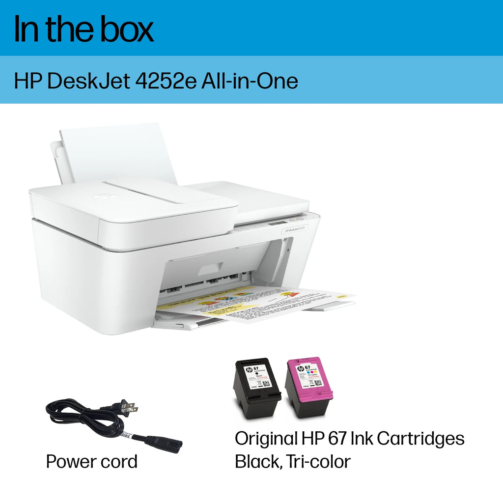 HP DeskJet 4252e Wireless All-in-One Color Inkjet Printer Scanner Copier k7