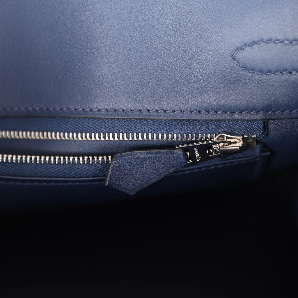 Birkin 25 Bleu Navy Swift Palladium Hardware a7