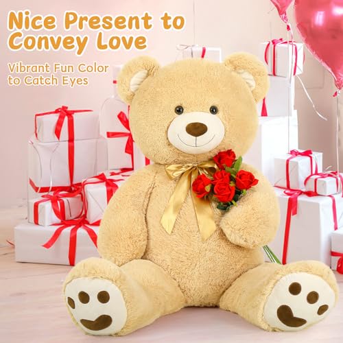 MorisMos 5ft Giant Teddy Bear Stuffed Animal with Footprints M336816