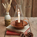 Colonial Tin Works Rustic Chamberstick Candle Holder with Glass Hurricane, 9.25-inch Height, Home Decoration