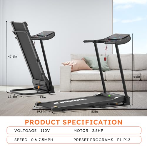 Folding Electric Treadmill with Incline for Home Running Walking a7