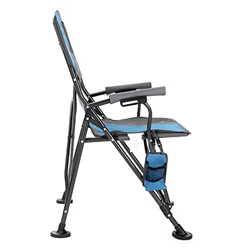 Heavy-Duty Folding Camping Quad Chair with Cup Holder and Carrying Bag Tan Gray k7p
