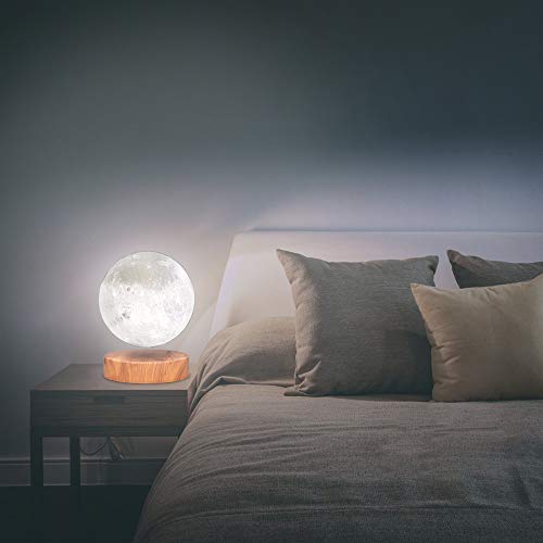 VGAzer Levitating Moon Lamp, Floating and Spinning LED Light, 3 Colors, Room Decor Q829