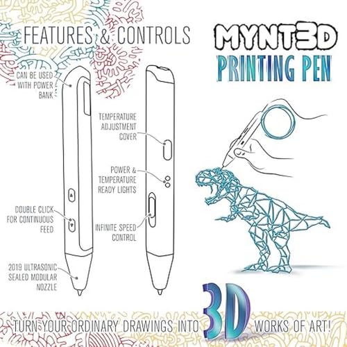 MYNT3D Super 3D Pen, 1.75mm ABS and PLA Compatible T3398