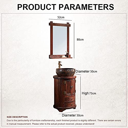 Freestanding Pedestal Sink Retro Bathroom Vanity Cabinet Set T30700